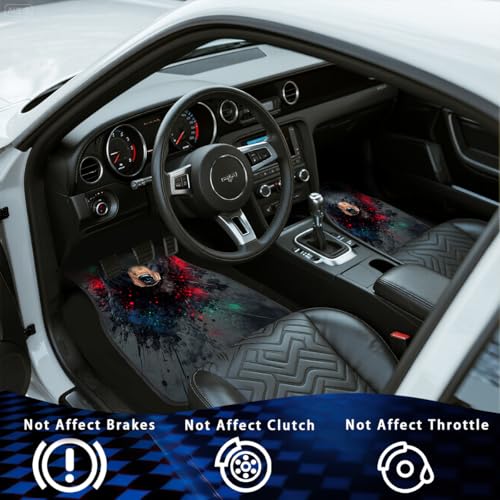 Bear Car Floor Mats Set of 4 Black Grunge Abstract Paint Splash Automotive Foot Mats Rugs Carpet for Car Non-Slip Auto Car Accessories Universal Fit for Car SUV Truck Van - color: Bear