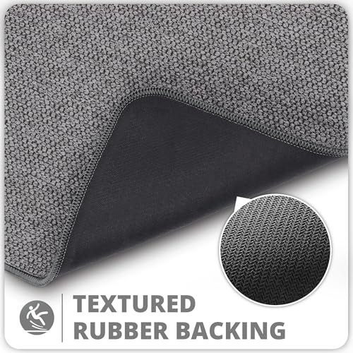 Bosap Toilet Rugs U Shaped Bathroom Rug,Machine Washable Non Slip Quick Dry Super Absorbent Ultra Thin Toilet Mats for Bathroom Toilet.Dark Grey,1'8"x2'(20x24inch) - color: Dark Grey, size: 1'8" X 2' (U-shape)