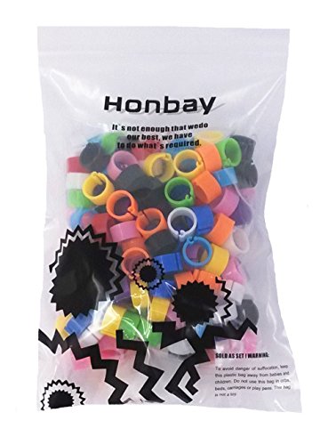 Honbay 200pcs Mix Color 8mm Foot Ring Bands Bird Clip on Leg Rings for Pigeon Dove Chicks Bantam Quail Lovebirds Finch Small Poultry Chicken