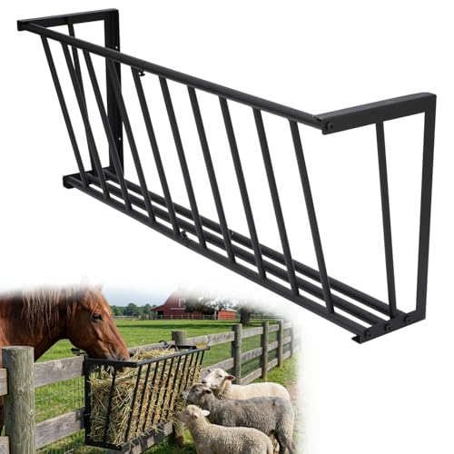 Lesolar Hay Feeder for Goats,40''Length/25 Gallon Hay Rack | Goat Hay Rack,Large Capacity Hay Rack for Goats,Wall Blanket Holder,Hay Holder