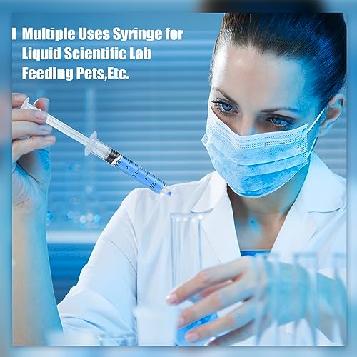 Zhengmy 100 Pack Bulk Plastic Syringe with Slip Tip, 3 ml