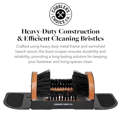 Cobbler's Choice Boot Scraper - Outdoor Shoe Scrubber Cleaner Brush - Weather Industrial - Heavy Duty