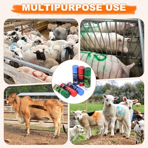 M METERXITY 6-Pack Livestock Marker, 11.6 Cm/4.6 Inches Large Animal Crayons for Pig/Cattle/Cow/Sheep Supplies, Farming Livestock Marking Crayons [Red/Blue] - color: Red/Blue