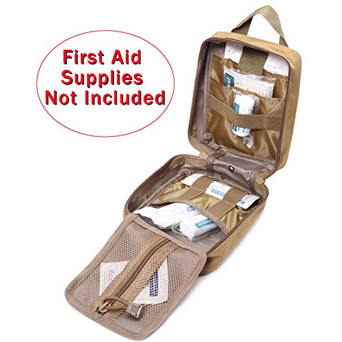 Molle Pouch, Sturdy 600D Nylon Tactical Medical Pouch,Rip-Away EMT First Aid Pouch (Bag Only) - color: tan