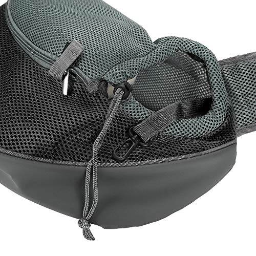 Dog Pet Sling Carrier Puppy Cat Sling Mesh Carrying Bag Adjustable Strap Breathble Small Dog Cat Satchel Carrier Hand Free Safe Front Backpack Soft Foldable Pet Purse Pouch Travel Outdoor - color: Black