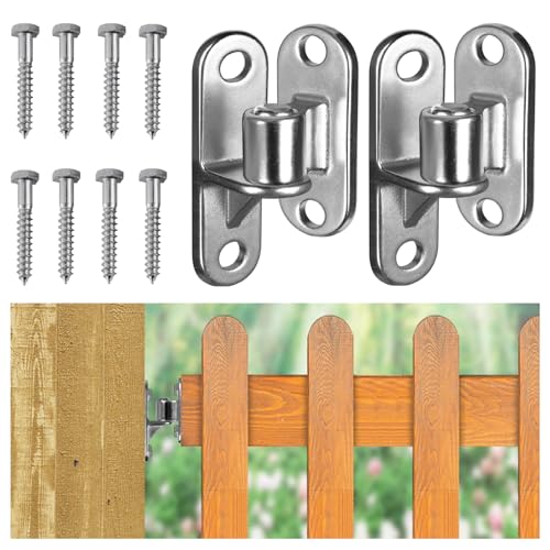 Gate Hinges Heavy Duty Gate Hinge, HAGWARE SUS304 2 Packs Fence Gate Hinges with 8pcs Wooden Screws, Wall Mount Gate Hinge for Wooden Fence with 5/8'', Farm Gate Heavy Duty Wood Fence - color: 2Pack(4pcs)with 8 screws
