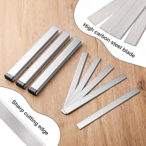 Hicarer 200 Pcs 8" Floor Scrapers Blade Replacements, Angled Demolition Scraper Blades Replacement Carbon Steel for Efficient Flooring Removal Razors Compatible with Razor Blade Scraper - size: 8 Inch