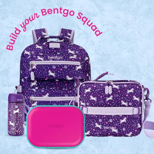 Bentgo Chill Kids 4-Compartment Bento Box Leakproof Lunch Box | Built-In Ice Pack, 3.3 Cup Capacity, BPA-Free, Microwave & Dishwasher Safe Tray, Ideal for Ages 3–7 (Fuchsia/Teal) - color: Fuchsia/Teal