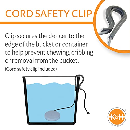 K&H Pet Products Perfect Bucket Heater w/ Cord Clip Gray 5" 80W