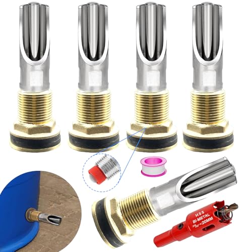 Pig Waterer Nipple 5 PCS Automatic Pig Nipple Drinkers with 5 Pcs Brass Water Tank Connector 1Pcs Hole Opener Pig Waterer Feeder Systems Kit for Hog Pig Goats Swine Piglets Drinking