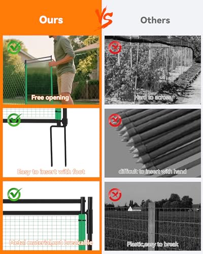 Temporary Fence Gate,3' Height,Garden Fence Mesh Door, Free Open and Close Boundary for Garden Backyard Outdoor Animal Protect, Non Electric Safe for Children and Dog - size: 3' Fence Gate