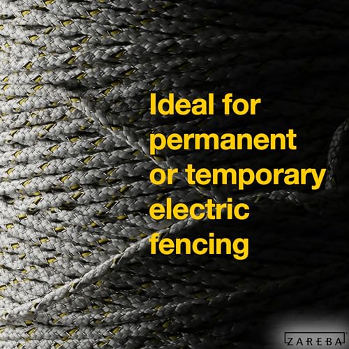 Zareba Elite Electric Polybraid Horse Fence, 1000 ft Roll | 600lb Break Strength, 4 Copper Strands, UV-Resistant Electric Fencing Wire for Horse Electric Fence Training, EL1000C4-Z - size: 1000 ft.