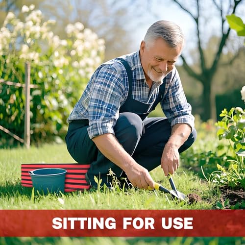 0.9-Inch Thick Foldable Mechanic Kneeling Pad 44.88 Inches Unfolded | Five 15.35 x 7.48 x 0.9-Inch Panels, High-Density Foam, Tool Pockets, Carry Handle, Waterproof Oil-Resistant Nonslip Surface - size: 44.8in Length-5-Fold