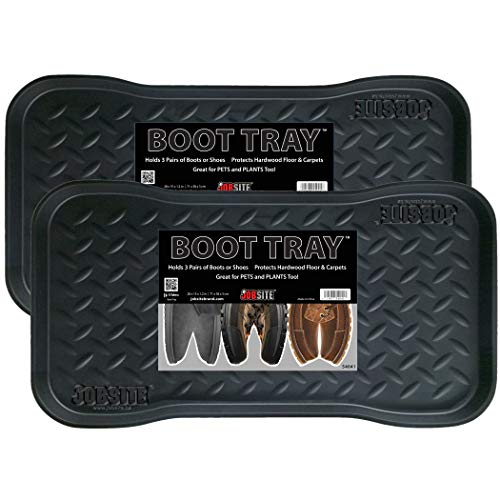 JobSite Heavy Duty Boot Tray, Multi-Purpose for Shoes, Pets, Garden - 15 x 28 Inch - 2 Trays - color: 2-pack
