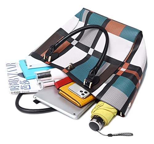 sqlp Large Work Tote Bag for Women Big Bucket Purses Designer Handbags - color: Black With White
