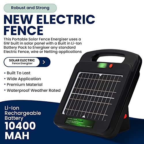 My Animal Command Solar Power Electric Fence Energizer Charger 0.25 Joules | Lithium Ion Battery, Containment, Protection, Livestock, Pet, Horses, Cattle, Sheep, Earthing rod included - size: MAC3ML 0.25 Joules