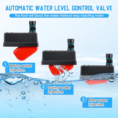 Threlaco 2 Set Water Tank Float Valve with 3/4" Hose Connector | Automatic Water Level Control Float Valve for Farm Livestock Horse Pool Aquariums Hydroponics and Livestock Waterer