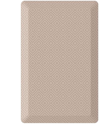 Ophanie Kitchen Mats for Floor,3/4 inch Thick,20x32 Anti Fatigue Cushioned Mat,Kitchen Rugs,Waterproof,Comfort Ergonomic Standing Mat for Office,Home,Sink with 99+ Pairs of Anti-Slip Bottom Ridges - color: Beige, size: 20"L x 32"W x 0.8"Th