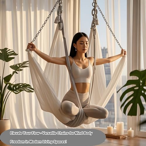 ZRruoin (2 Pack) Heavy Duty Swing Chains 440LB Capacity - Stainless Steel Hanging Chair Chains with Carabiners for Swing Set Accessories, Yoga Trapeze, Hammock Chair, Indoor Outdoor Gym - size: 40inch-2PCS