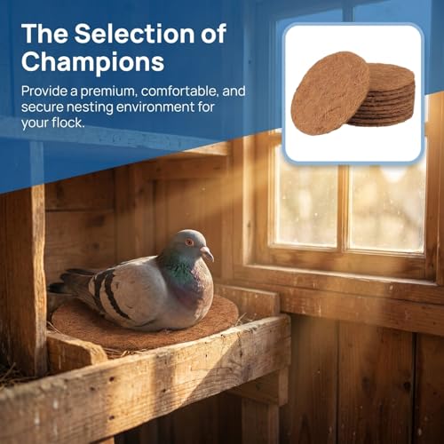 POPETPOP 10 Pcs Pigeon Nest Pads, Natural Coconut Fiber Bird Breeding Mat | Bird Egg Mat for Parakeet Chicken Breeding Hatching - Pigeon Supplies