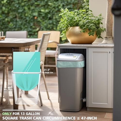 Compostable Trash Bags，AYOTEE 13-15 Gallon Tall Kitchen Garbage Bags | Heavy Duty Unscented 1.18Mils 55 Liter, 60 Count,Strong Thicken Rubbish Waste Can Liners for Kitchen Garden Home - style: 13 gallon