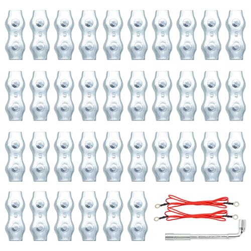 Heavy Duty M5 Poly Rope Connectors, 36 Count | Galvanized Steel, Electric Fence Rope Connection, Wires Splicer