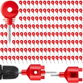 200 Pcs Electric Fence Insulator with 1 Pcs Insulator Socket Tool Screw in Ring Post Wood Post Electric Fence Ring with Socket Tool for Animal(Red) - color: Red