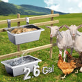 Livestock Water Trough Feeding Trough Set Goat Feeder Hanging 2.6Gal Stainless Steel Horse Trough,Chicken Feeder for Dog Livestock Deer Poultry Duck Sheep Feeding Container Piglet Feeders