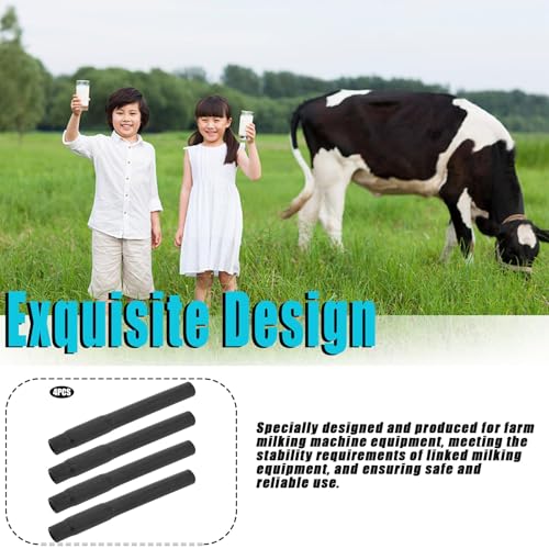 4PCS Safety Rubber Hose for Milking Machine Replacement Parts (Black 12PCS) - color: Black 12PCS