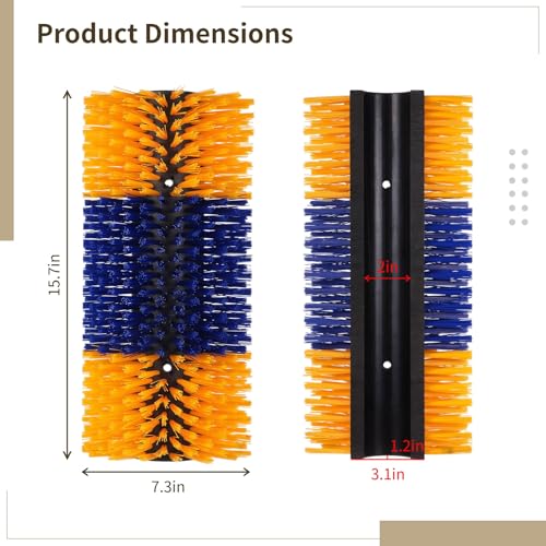 2 Pcs Livestock Scratch Brush 20 x 7.9 Inch, Horse Scratching Post, Goat Brush, Soft Cow Scratcher, Full Massage Brush Kit, Massage Brush for Cows, Goats, Horses, Deer