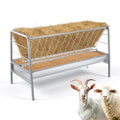 VEVOR Livestock Hay Feeder, 2 in 1 Grain & Hay Feeder, 80-Gallon Capacity, 57.9" Long Goat Pasture Feeding with Deeper Feeding Pan, Heavy Duty Steel Grain Holder for Sheep Sheds, Farms, Horse Barns - size: 57.9 x 27.6 x 34.1 in