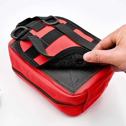 2-Pack First Aid Pouch 1000D Nylon Tactical Molle Medical Pouch Utility Pouch for Outdoor Activities Medical Supplies Bag Only - color: Red