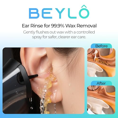 Ear Wax Removal Kit – Ear Cleaner for Adults and Kids – Dual Tank Design, 4 Nozzles, 4 Cleaning Modes, IPX6 Waterproof, One-Hand Operation – USB-C Rechargeable Electric Earwax Irrigation Device