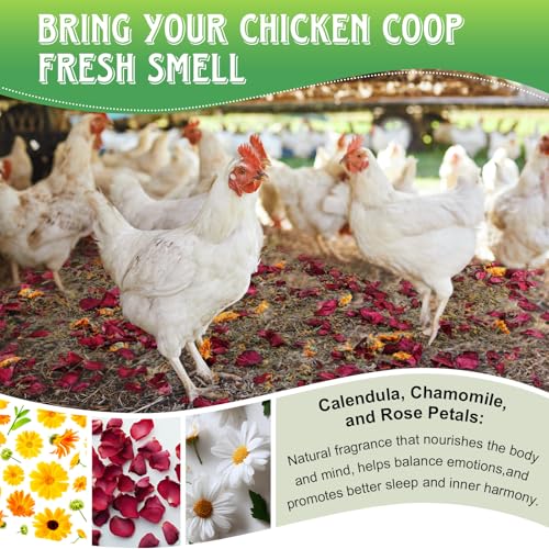 21Oz Chicken Nesting Herbs, 6 Natural Dried Herbs | Pleasant Fragrance, Improves Egg Quality, Keep Chickens Calm, Natural Ingredients for Chicken Coop, Nest Box, Dust Bath