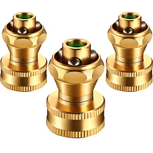 Hotop 3 Pack Big Shot Brass Hose Nozzle Adjustable Twist,3/4 Inch | Threaded Connector for Garden Hose, Heavy Duty Metal, Adjustable Spray Patterns, Leak Proof Seal, For Lawn Yard Watering - size: 3/4inch