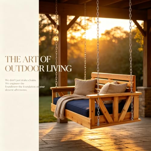 4 Pack 9.8 Foot 304 Stainless Steel Porch Swing Bed Chains | Fits Up to 10' Ceiling, Heavy Duty, Hanging Swing Daybed Chain Replacement Kit, 700LB Capacity - size: 10 Feet Ceiling 9.8Ft*4