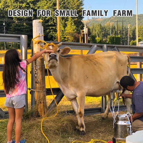 12L Cow Milking Machine, Hantop Pressure Gauge Pump Cow Milker (Pro Plus) | Portable Rechargeable Pump, Pulsation System, Speed Adjustable, Auto Stop, SUS304 Stainless Steel Bucket, Food-grade material