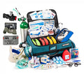 Scherber Fully-Stocked Premium First Responder Bag | HSA/FSA Approved | Large Pro EMT/EMS Trauma, Bleeding & Oxygen Medical Kit | CAT Tourniquet, HyFin Chest Seal & 250+ First Aid Supplies (Blue) - color: Blue