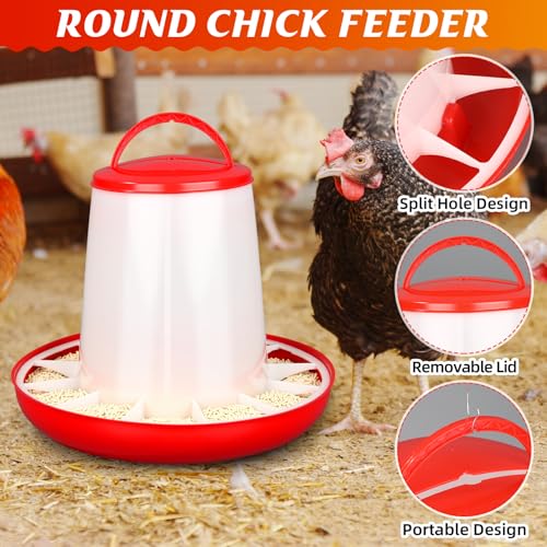 4 Pack 6l Heated Chicken Feeder and Waterer Kit Poultry Waterer Fountain with Leg Support for Chicks Coop Feeding Farm Supplies Birds Duck