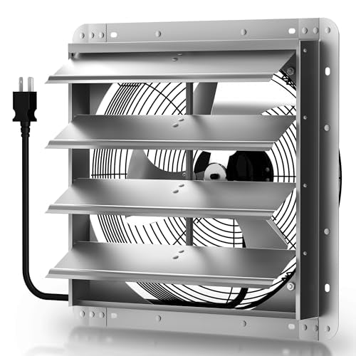 Xcity 20" Shutter Exhaust Fan, 2900 CFM Wall Mount Ventilation Fan | Powerful 2900 CFM airflow with AC motor, automatic shutters and waterproof design for garages, attics and greenhouses. - size: 20 Inch