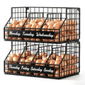 Egg Holder Countertop, Large 2T Chicken Egg Basket for Gathering Fresh Eggs | Egg Storage Organizer with Adjustable 5 Divider & Label, Stackable Wall Mounted Egg Collecting Basket Rack, XXL Black - color: 2T XXL Black