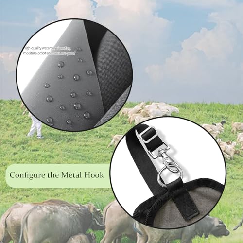 Goat Hay Feeder Bags for Horses, Sheep with Adjustable Open Feed Hole for Slow Feeding-Gery - color: Gery