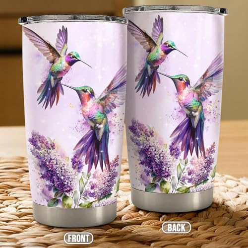 SANDJEST Hummingbird Tumbler 20oz Stainless Steel Insulated Travel Mug Cup for Women Girls Grandma Mom Hummingbird Gifts for Birthday Christmas Mothers Day - color: Hummingbird