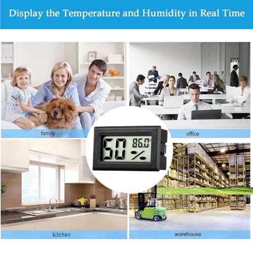 Mini Thermometer Hygrometer, Small Digital Electronic Temperature Humidity Meters Gauge Indoor LCD Display Fahrenheit for Greenhouse