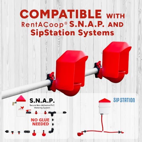 RentACoop DIY Waterer Kit - Auto-Fill Big Cups with Inserts - 6 Pack