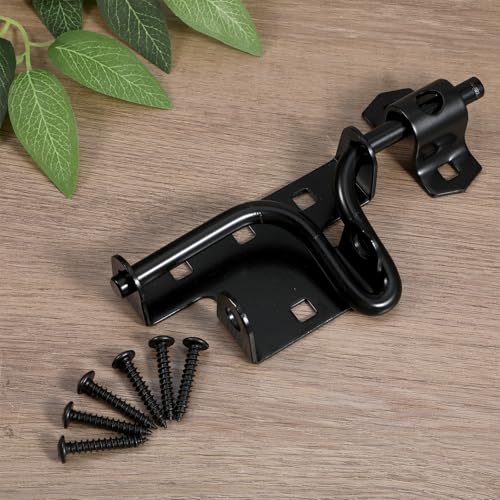 3 Pack Heavy Duty Slide Bolt Gate Latches with Padlock Hole Rustproof Iron Sliding Locks Slide Bolt Gate Latch Door Lock for Wooden Fence Shed Barn Black