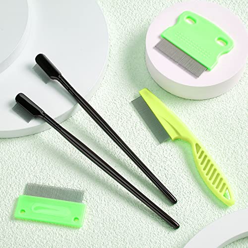 5 Pieces Dog Eye Combs Tear Stain Remover Combs Pet Grooming Comb for Small Dogs Gently Removing Eye Mucus and Crust (Green, Black) - color: Green, Black