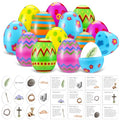 MiniInflat 12 Pcs Resurrection Easter Story Eggs with Matching Religious Easter Story Cards Holy Week Cards Christian Empty Eggs for Basket Stuffers Christian Decor (Novelty)