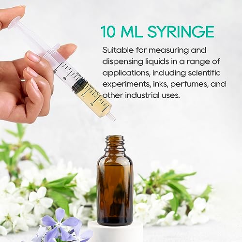 100Pack 10ml Plastic Small Measuring Syringes with Tip Cap | Oral Syringe for Scientific Labs, Feeding Pets, Measurement,Refilling, No Needle