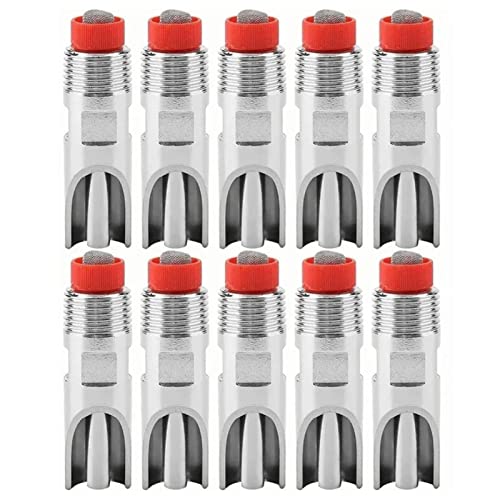 10 Pcs Stainless Steel Automatic Pig Waterer Nipples, 1/2" NPT Thread Livestock Watering System Drinkers for Piglets, Goats, Sheep, and Farm Animals Supplies